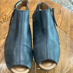 Earth Kristy Admiral Blue Women's  Peep-Toe Ankle Boots